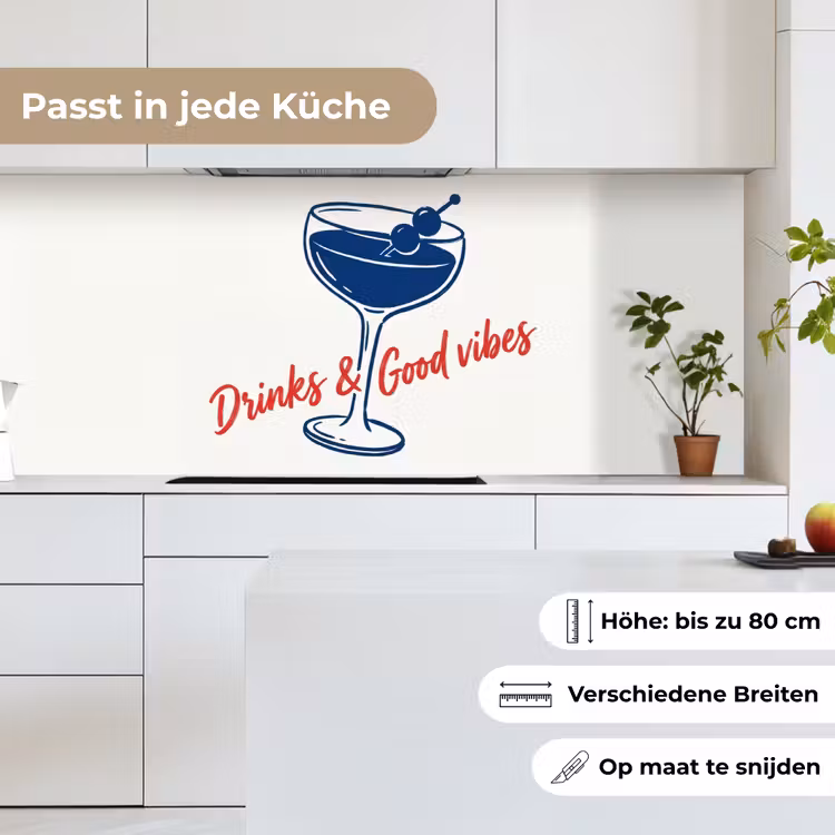 Cocktail - Glas - Illustratie - Blauw - Wit keuken achterwand 2 middel -sfeer4_DE