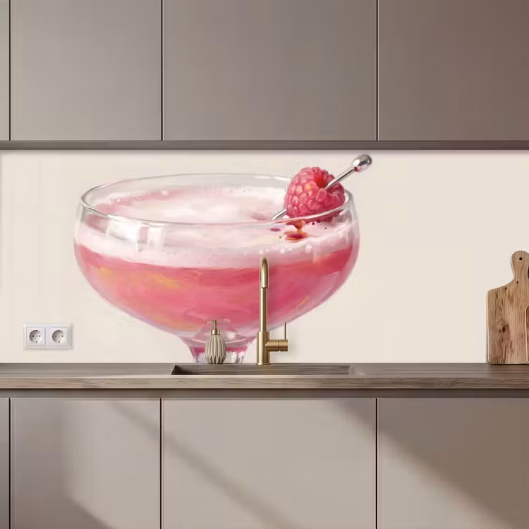 Cocktail - Framboos - Drank - Modern - Roze keuken achterwand 2 middel zz_3dshopping