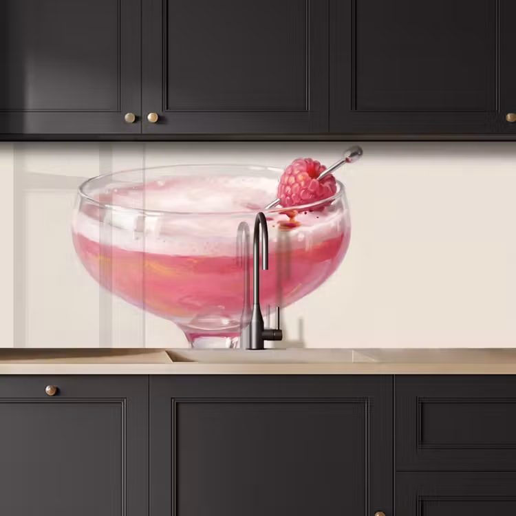Cocktail - Framboos - Drank - Modern - Roze keuken achterwand 2 middel -sfeer1
