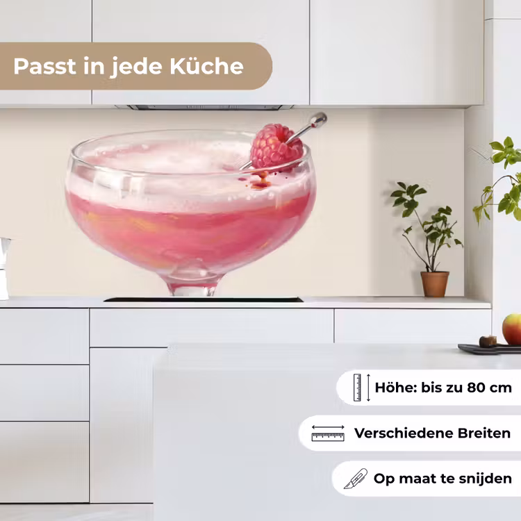 Cocktail - Framboos - Drank - Modern - Roze keuken achterwand 2 middel -sfeer4_DE
