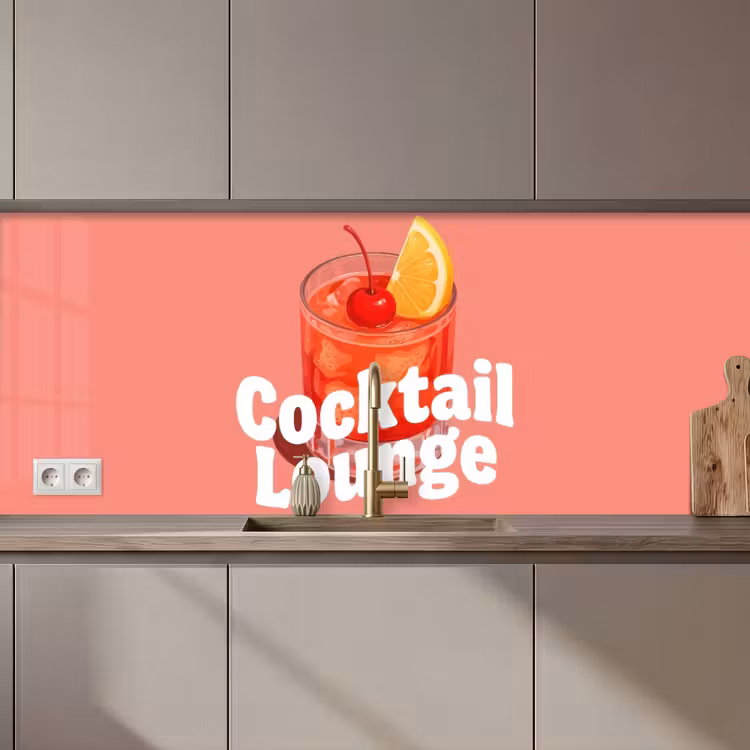 Cocktail Lounge - Glas - Koraal keuken achterwand 2 middel zz_3dshopping