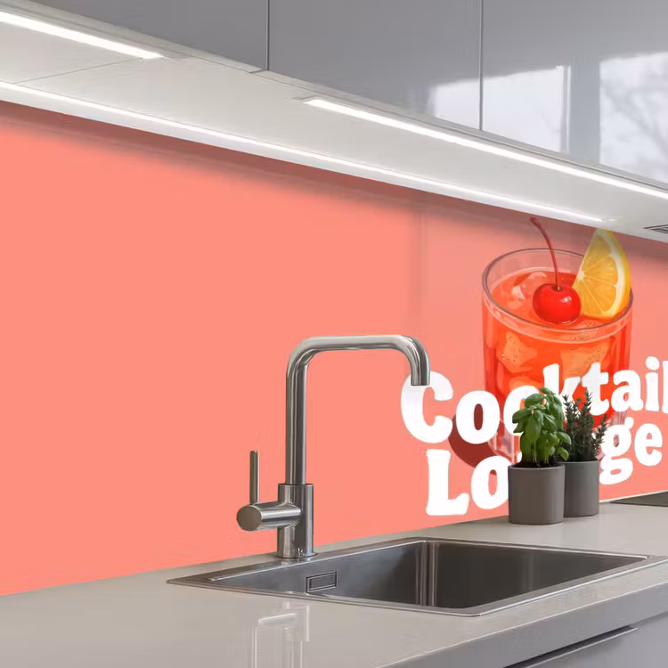 Cocktail Lounge - Glas - Koraal keuken achterwand 2 middel -3d_schuin