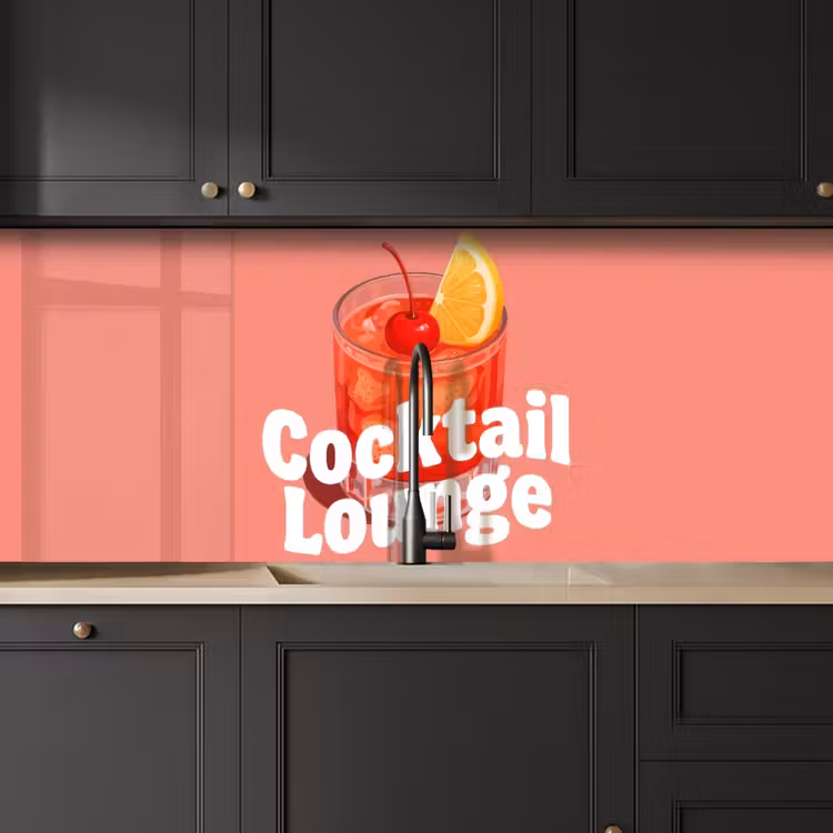Cocktail Lounge - Glas - Koraal keuken achterwand 2 middel -sfeer1