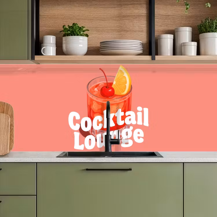 Cocktail Lounge - Glas - Koraal keuken achterwand 2 middel -sfeer3