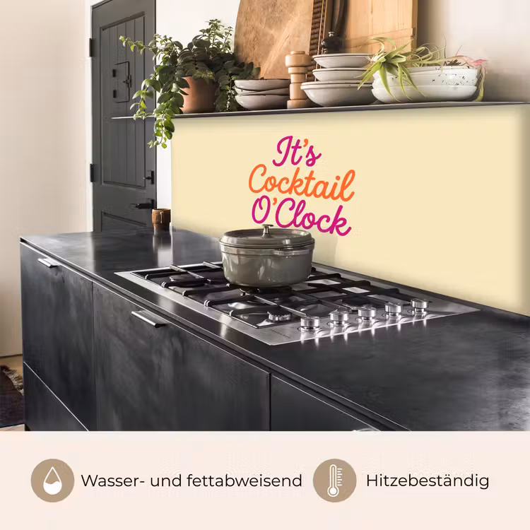 Cocktail O'Clock - Geel - Retro keuken achterwand 2 middel -usp_DE