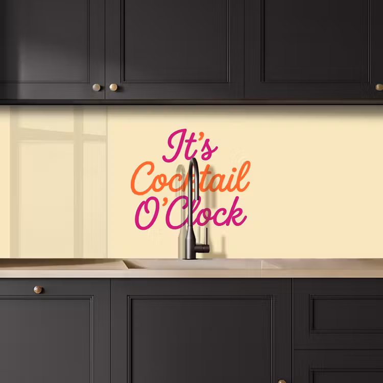 Cocktail O'Clock - Geel - Retro keuken achterwand 2 middel -sfeer1