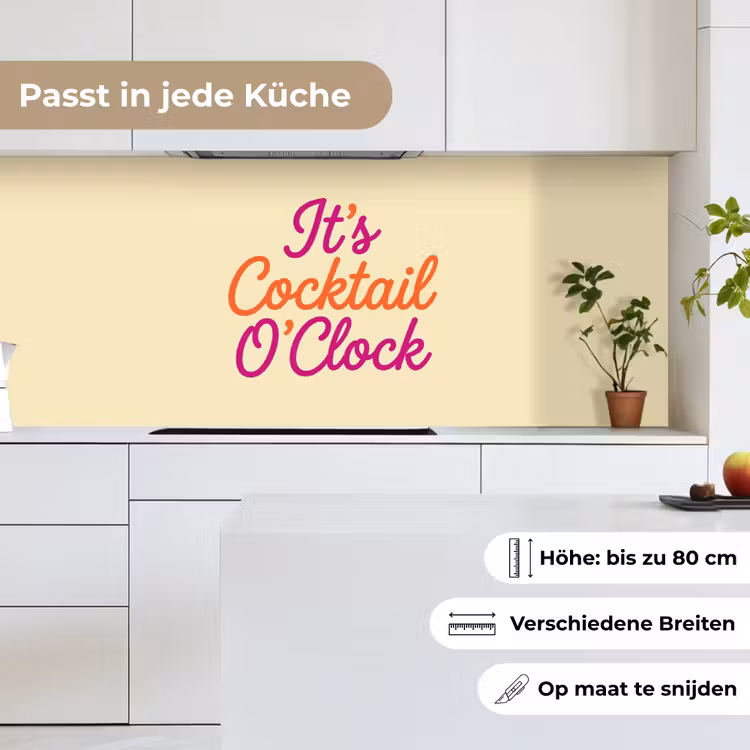 Cocktail O'Clock - Geel - Retro keuken achterwand 2 middel -sfeer4_DE