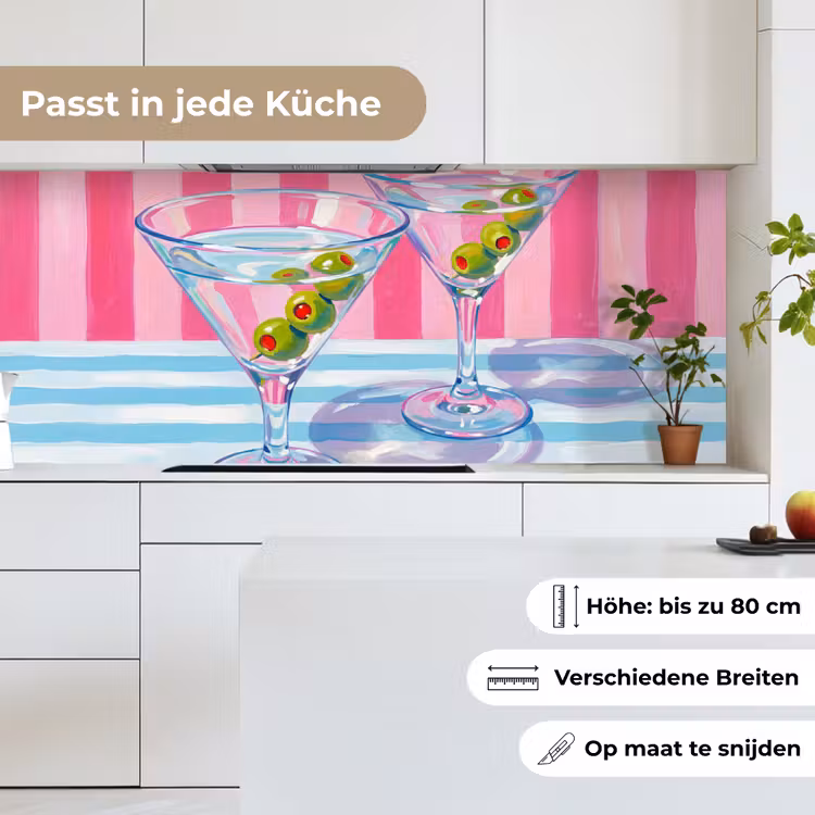 Cocktail - Olijven - Kunst - Modern - Roze keuken achterwand 2 middel -sfeer4_DE