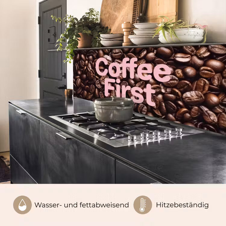 Coffee First - Koffiebonen - Roze keuken achterwand 2 middel -usp_DE