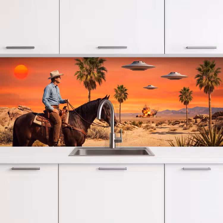 Küchenrückwand - Cowboy – Pferd – Wüste - Cowboy - Paard - Woestijn keuken achterwand 2 middel