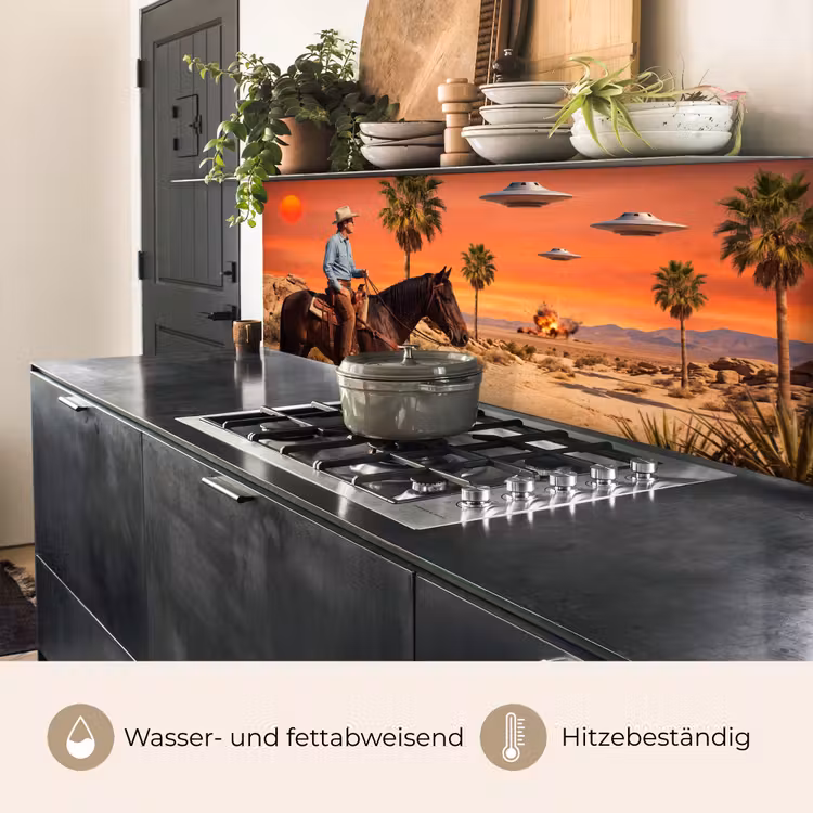 Küchenrückwand - Cowboy – Pferd – Wüste - Cowboy - Paard - Woestijn keuken achterwand 2 middel