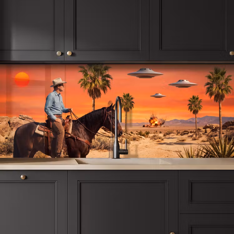 Küchenrückwand - Cowboy – Pferd – Wüste - Cowboy - Paard - Woestijn keuken achterwand 2 middel