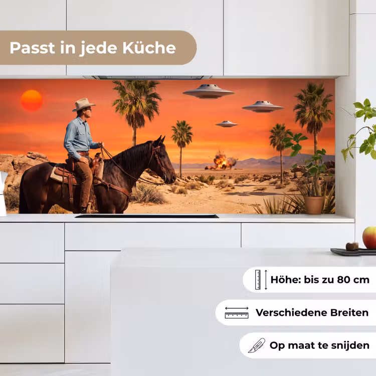Küchenrückwand - Cowboy – Pferd – Wüste - Cowboy - Paard - Woestijn keuken achterwand 2 middel