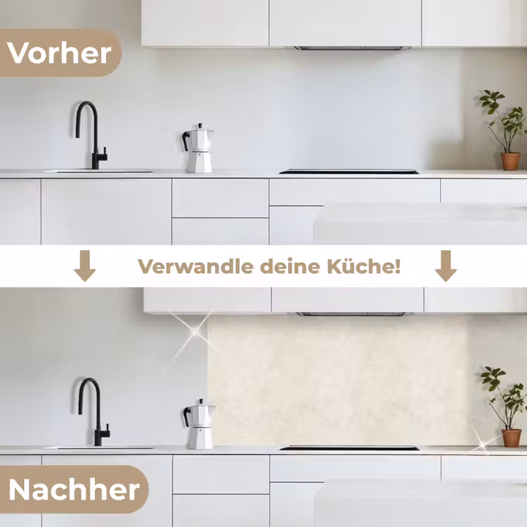 Crème - Egaal - Beton keuken achterwand 2 middel 871 -voor-na_DE