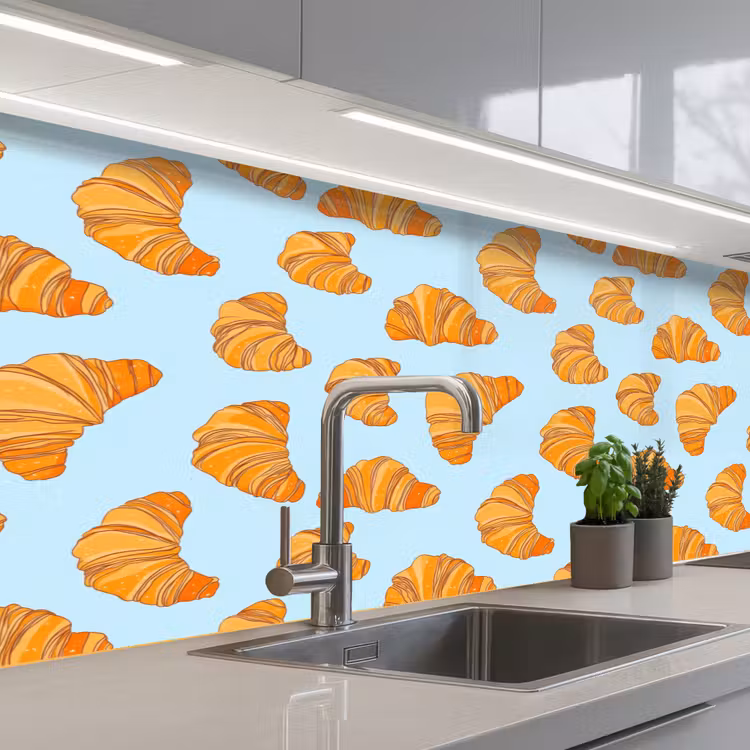 Croissant - Speels - Blauw keuken achterwand 2 middel 871 -3d_schuin