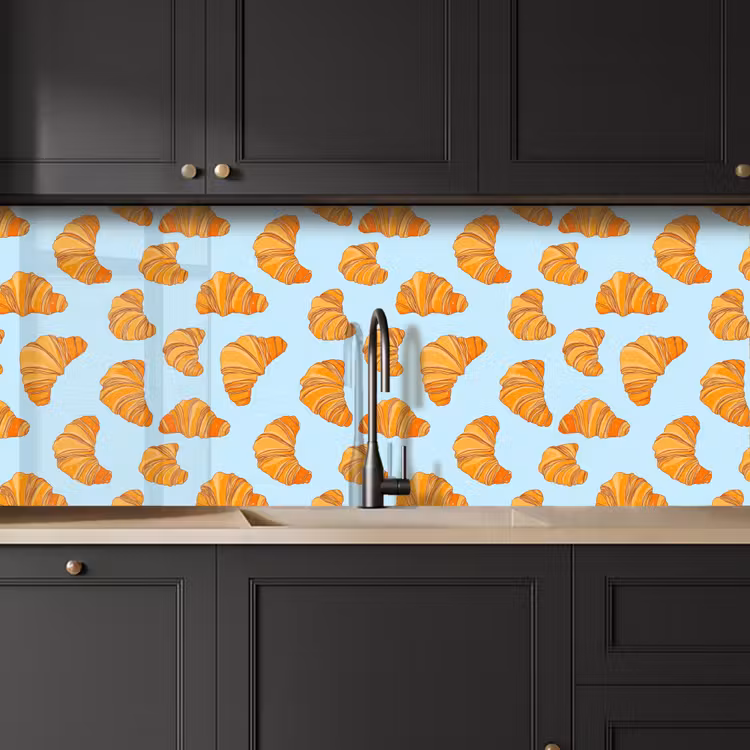 Croissant - Speels - Blauw keuken achterwand 2 middel 871 -sfeer1