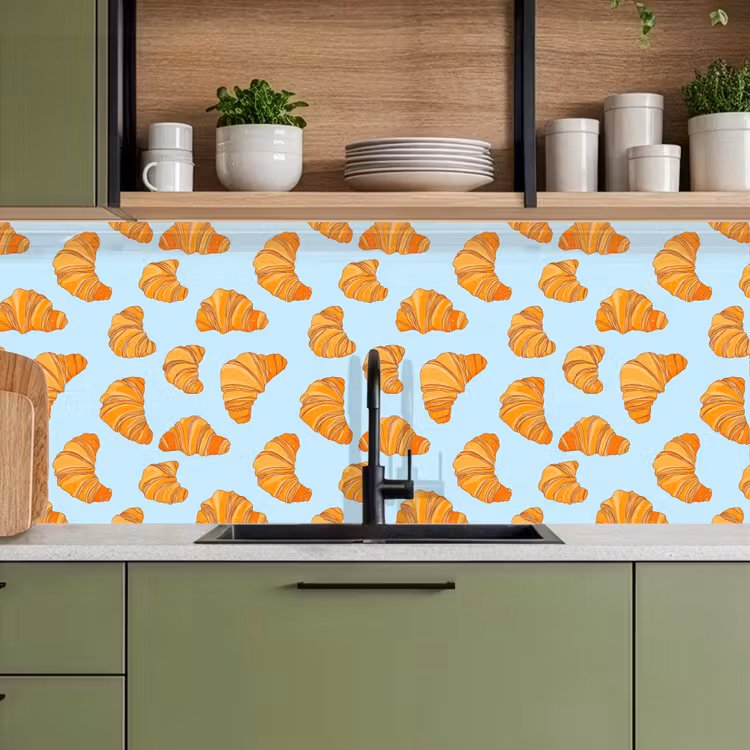 Croissant - Speels - Blauw keuken achterwand 2 middel 871 -sfeer3