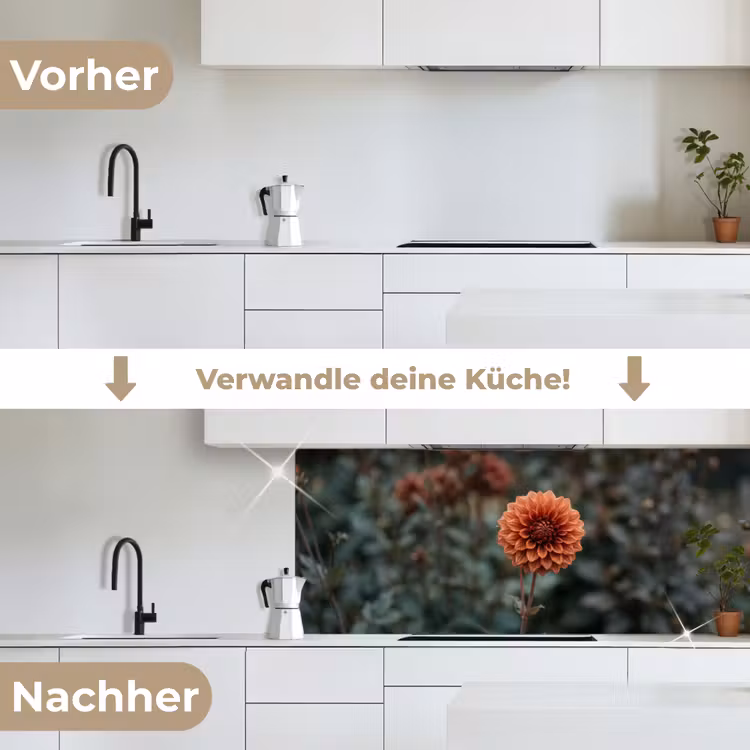 Dahlia - Bloem - Natuur - Sfeervol keuken achterwand 2 middel -voor-na_DE