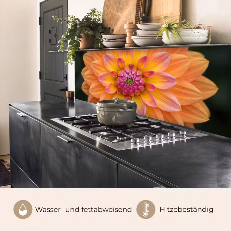 Dahlia - Bloem - Oranje keuken achterwand 2 middel -usp_DE
