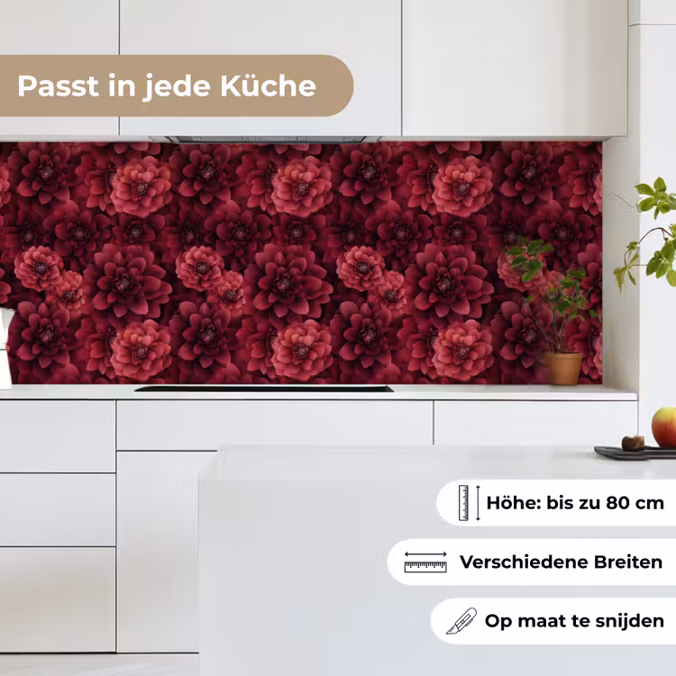 Dahlias - Bloemen - Rood keuken achterwand 2 middel 871 -sfeer4_DE