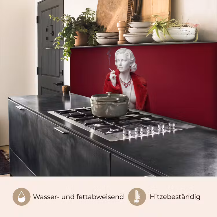 Vrouw - Bontjas - Mode - Klassiek - Rood keuken achterwand 2 middel -usp_DE