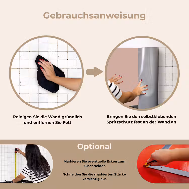 Gloed van de Ochtendstond keuken achterwand spatscherm klein -gebruiksaanwijzing_DE