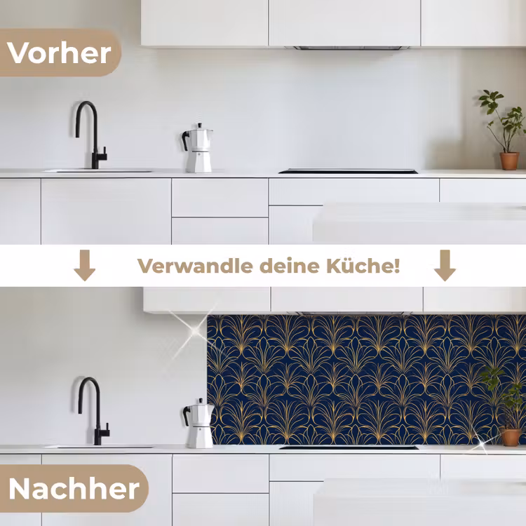 Deco - Waaier - Blauw keuken achterwand 2 middel 871 -voor-na_DE