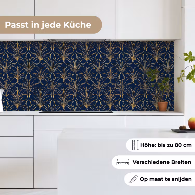 Deco - Waaier - Blauw keuken achterwand 2 middel 871 -sfeer4_DE