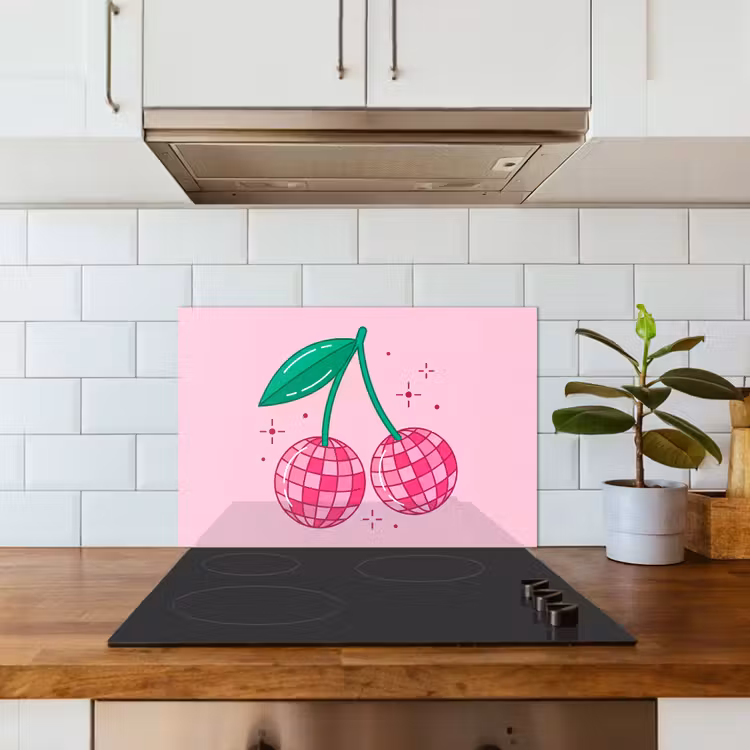 Decoratie - Disco-bal - Feest - Roze keuken achterwand spatscherm klein -sfeer2