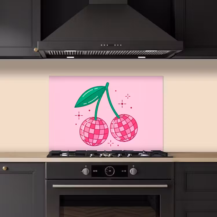 Decoratie - Disco-bal - Feest - Roze keuken achterwand spatscherm klein -sfeer1
