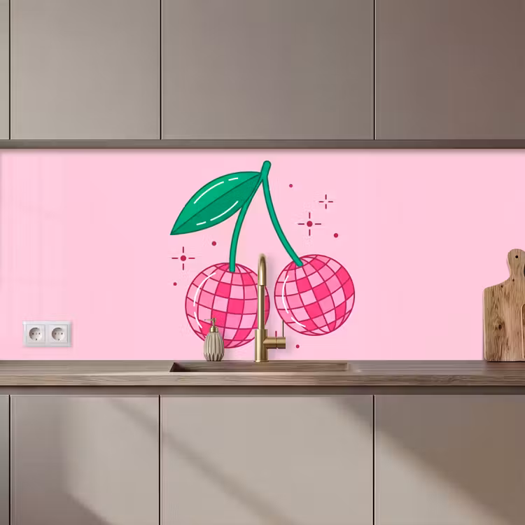Decoratie - Disco-bal - Feest - Roze keuken achterwand 2 middel zz_3dshopping