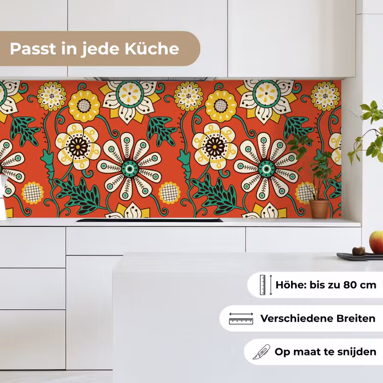 Design - Bloemen - Hippie - Retro keuken achterwand 2 middel 871 -sfeer4_DE