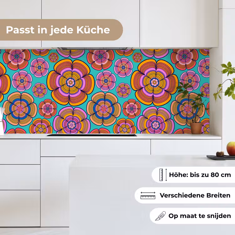 Design - Flower Power - Kleuren keuken achterwand 2 middel 871 -sfeer4_DE