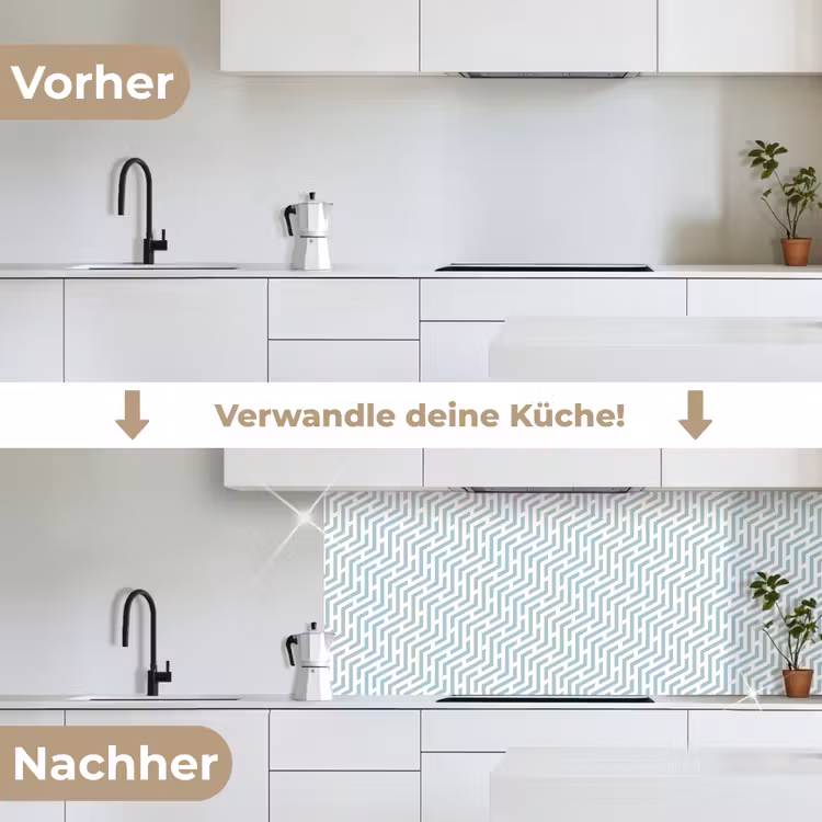 Design - Geometrie - Patroon - Groen keuken achterwand 2 middel 871 -voor-na_DE