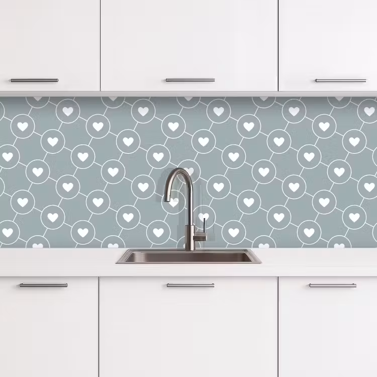 Design - Geometrie - Patroon - Hart keuken achterwand 2 middel 871 -3d