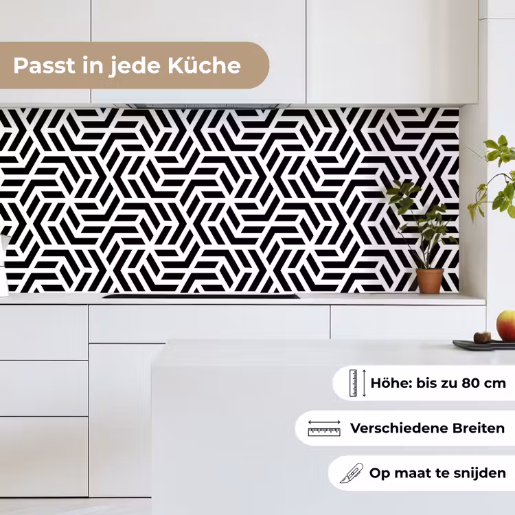 Design - Geometrie - Patroon - Zwart - Wit keuken achterwand 2 middel 871 -sfeer4_DE