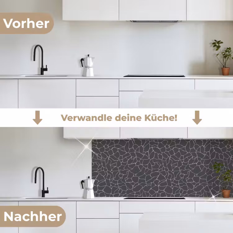 Design - Geometrie - Zwart keuken achterwand 2 middel 871 -voor-na_DE