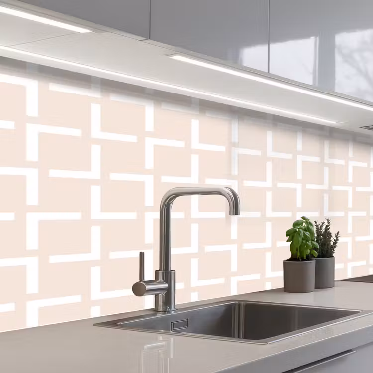 Design - Lijn - Patroon - Beige keuken achterwand 2 middel 871 -3d_schuin
