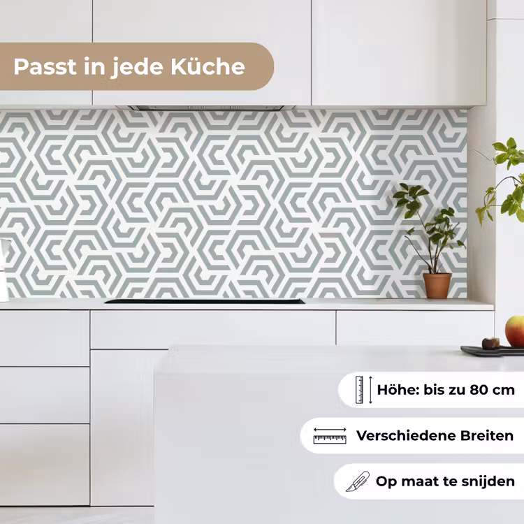 Design - Lijn - Patroon - Groen keuken achterwand 2 middel 871 -sfeer4_DE
