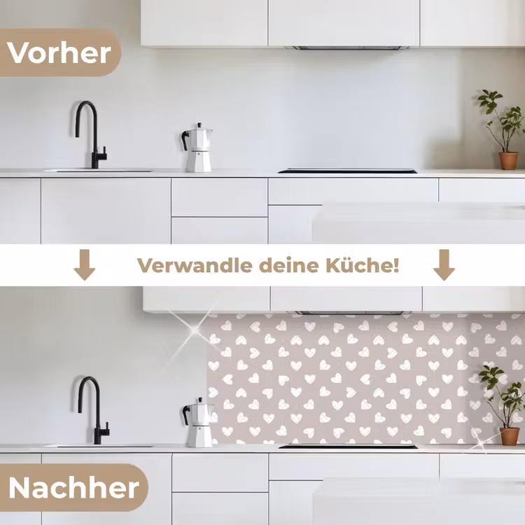 Design - Lijn - Patroon - Hart - Grijs keuken achterwand 2 middel 871 -voor-na_DE