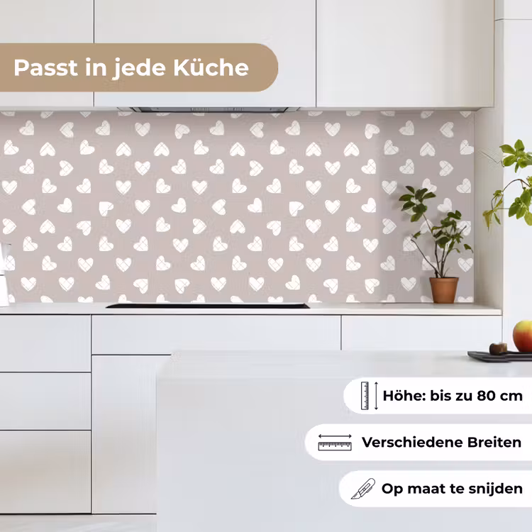 Design - Lijn - Patroon - Hart - Grijs keuken achterwand 2 middel 871 -sfeer4_DE