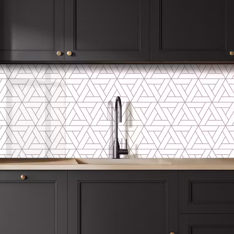 Design - Lijn - Patroon - Zwart - Wit keuken achterwand 2 middel 871 -sfeer1