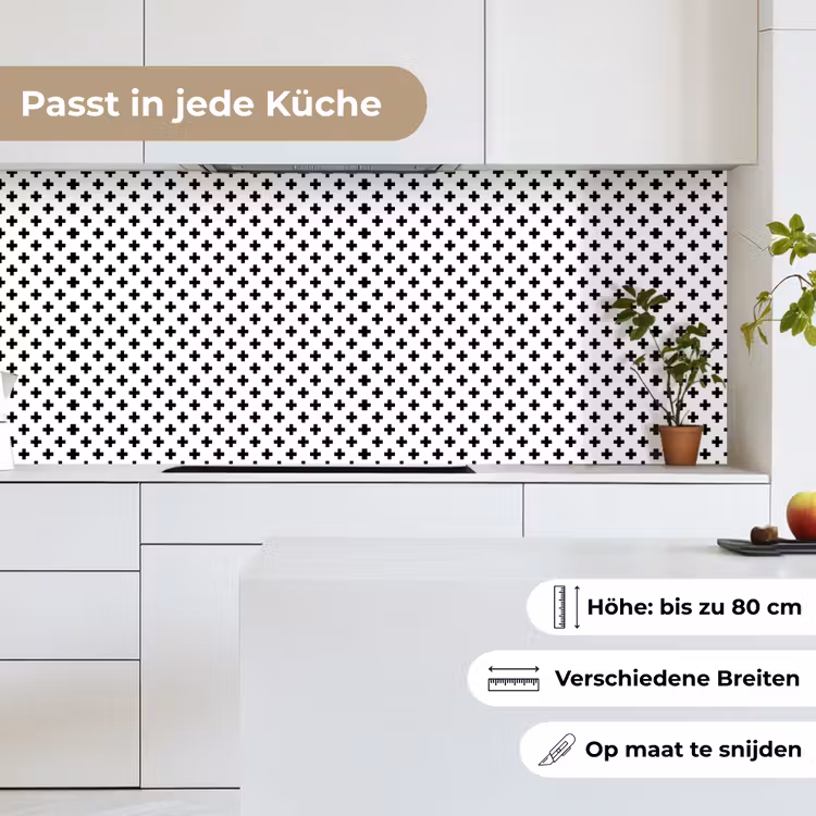 Design - Lijn - Patroon - Zwart - Wit keuken achterwand 2 middel 871 -sfeer4_DE