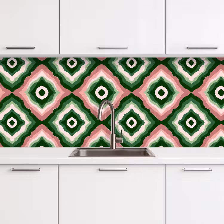 Ontwerp - Organisch - Kleurrijk keuken achterwand 2 middel 871 -3d