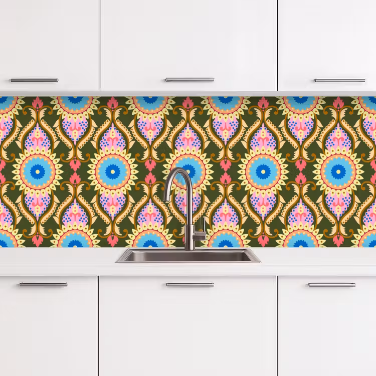 Design - Orient - Retro keuken achterwand 2 middel 871 -3d