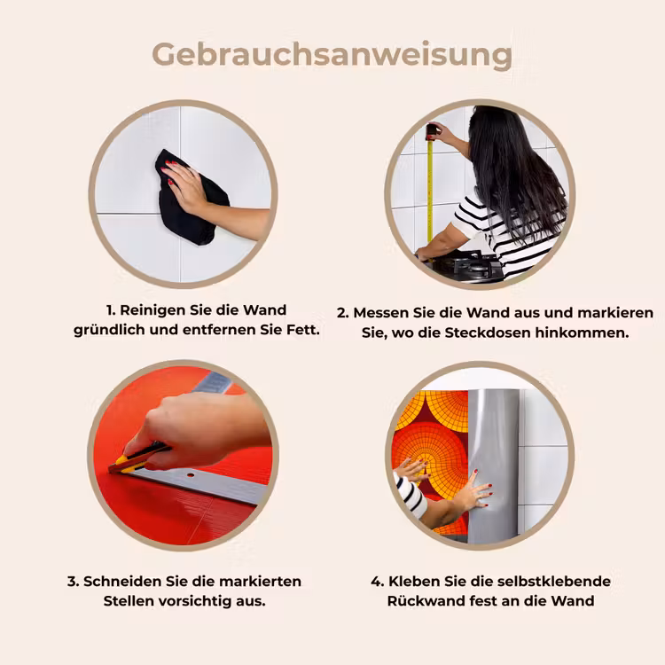 Design - Retro - Rood - Abstract keuken achterwand 2 middel 871 -gebruiksaanwijzing_DE