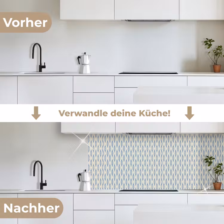 Design - Vintage - Abstract keuken achterwand 2 middel 871 -voor-na_DE