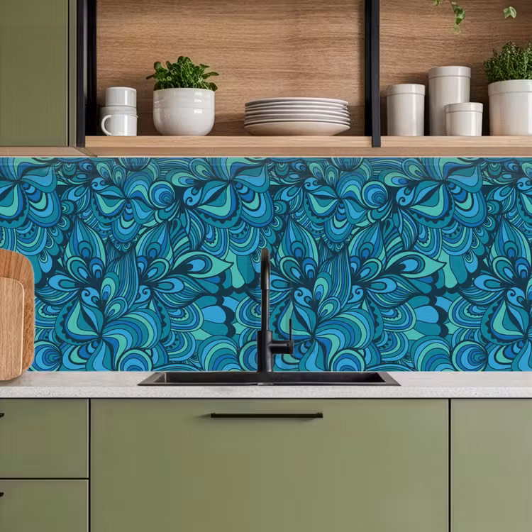 Design - Vintage - Blauw - Turquoise keuken achterwand 2 middel 871 -sfeer3