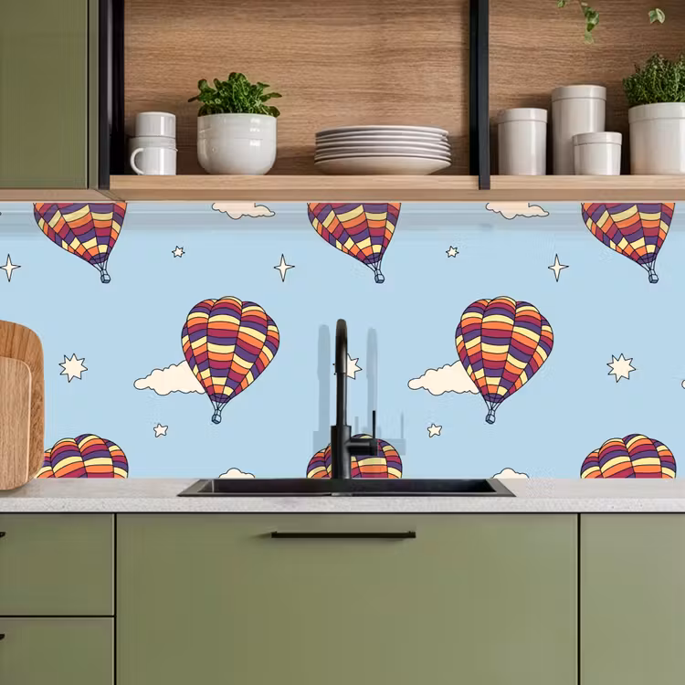 Design - Vintage - Luchtballon keuken achterwand 2 middel 871 -sfeer3