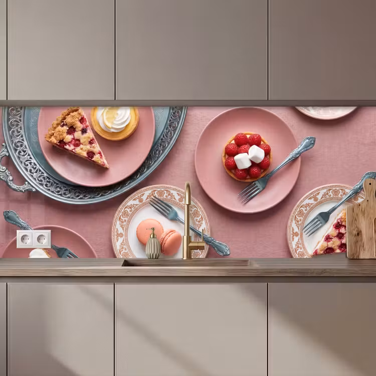 Dessert - Taart - Gebak - Zoet - Roze keuken achterwand 2 middel zz_3dshopping